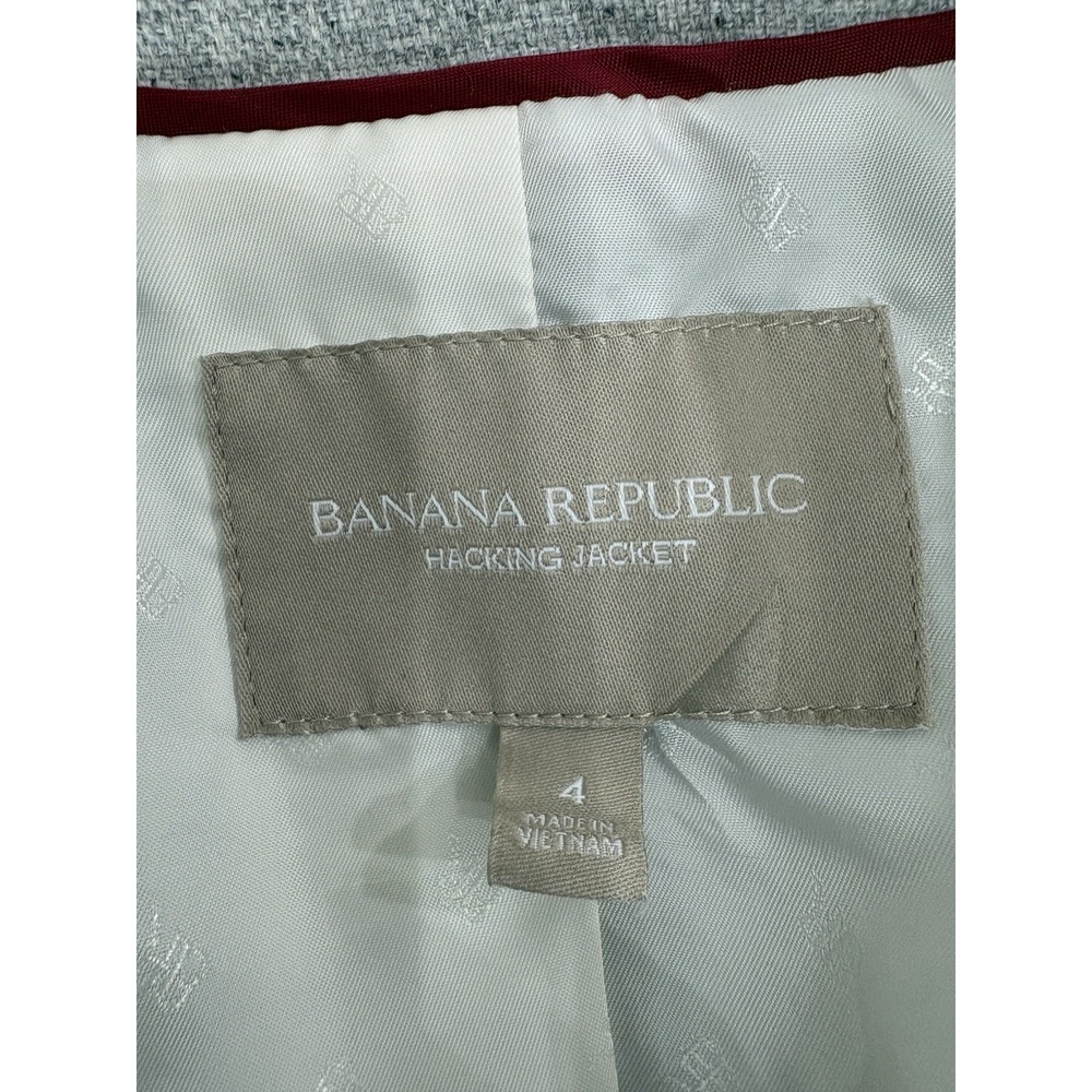 Banana Republic Women's Gray Button Front Long Sleeve Blazer Hacking Jacket 4 - Picture 2 of 14